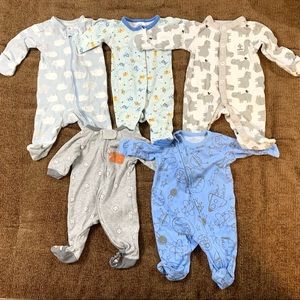 5 piece footed pajamas Newborn